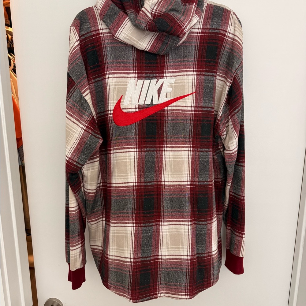 Nike Supreme Red Plaid Hoodie